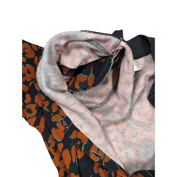 Corey Lynn Calter Womens Size Medium Orange Rust Leopard Cardigan Button Front - Picture 9 of 9